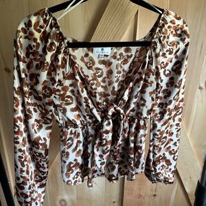 Socialite Brown Leopard Print Blouse